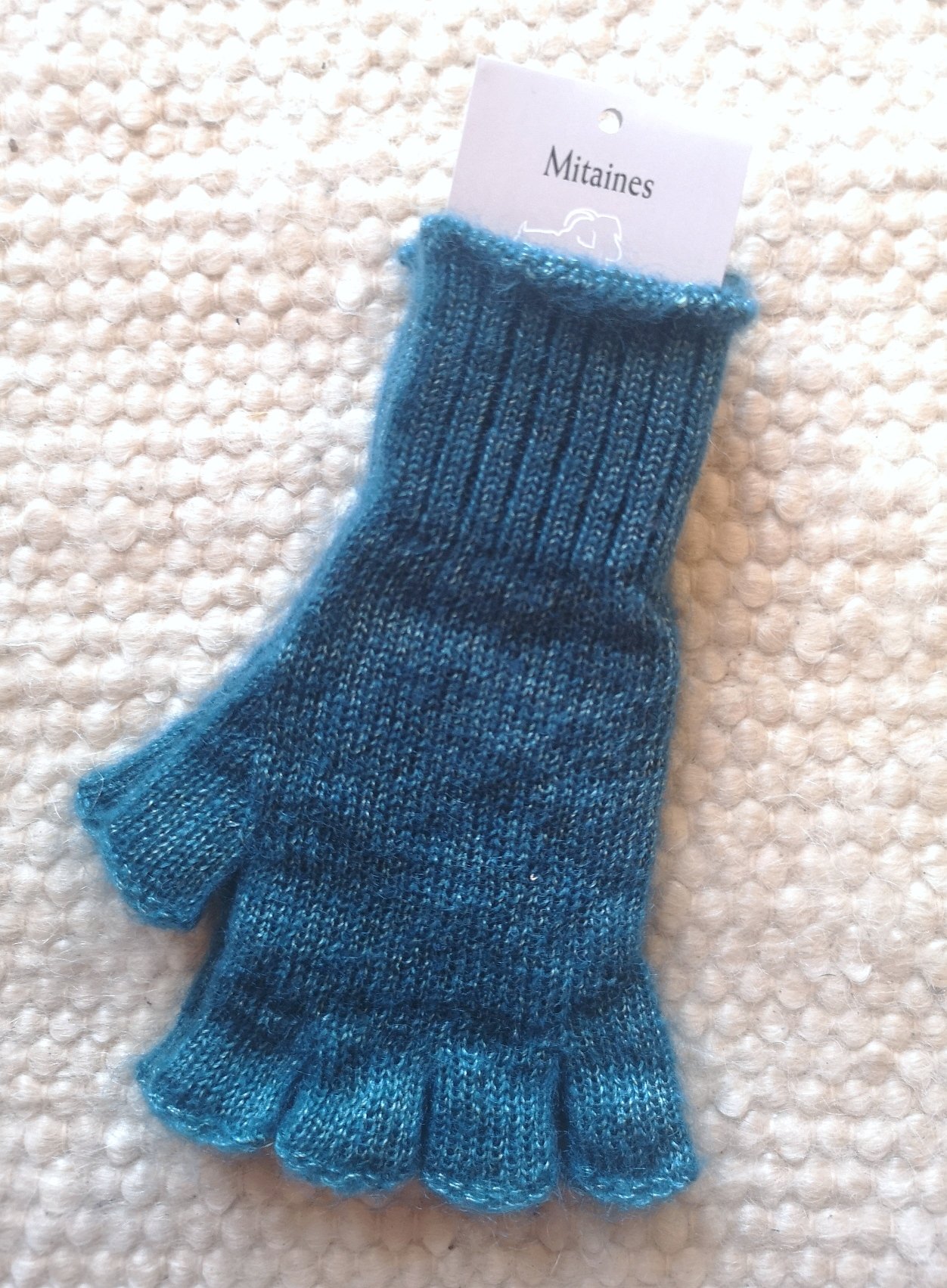 Mitaine Sica col vert mitaine en mohair au fil de la monne