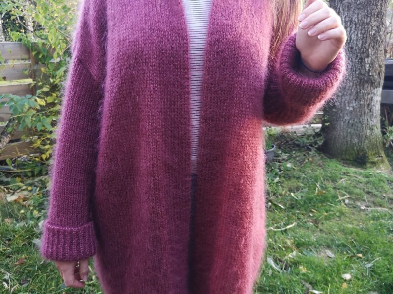 gilet en mohair au fil de la monne laine