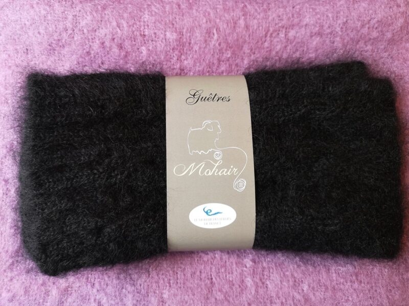 Guêtres Noires aut 25 1 guêtres en mohair noir au fil de la monne