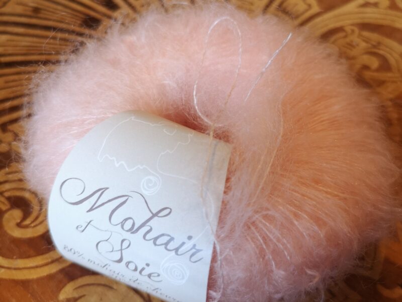 Pelote en Mohair et Soie - Rose Coton - 489 au fil de la monne
