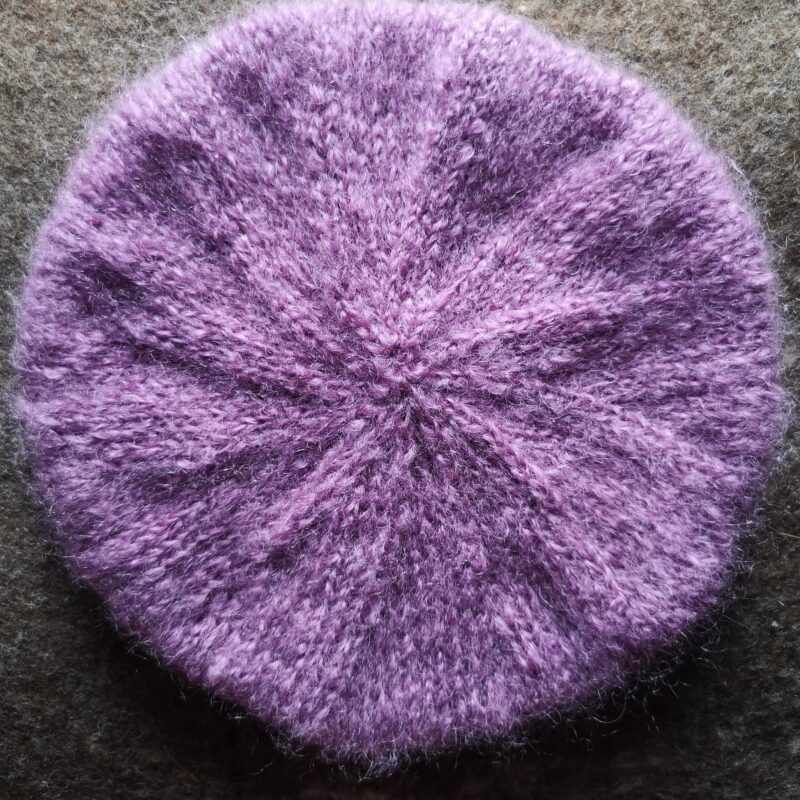 Béret en pur Mohair Mauve