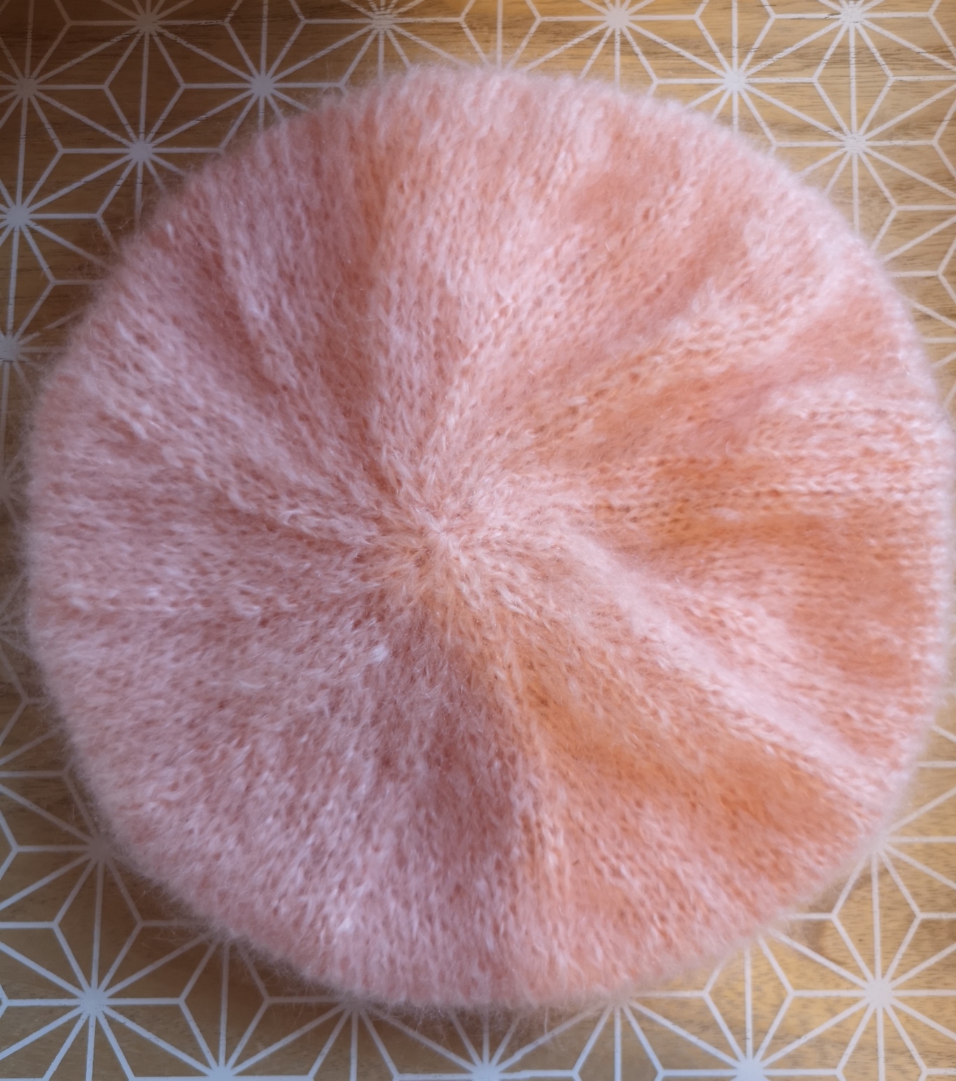 Béret Rose Coton béret en pur mohair