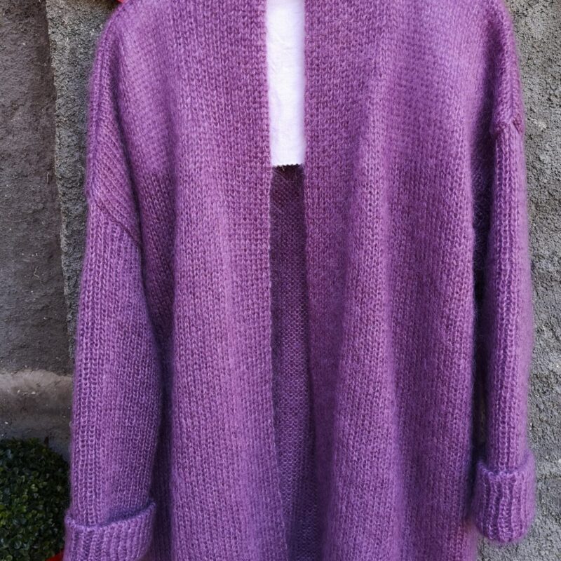 Gilet oversize Mauve 1 Grand Gilet en Mohair Mauve